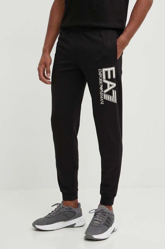 

Хлопковые спортивные штаны EA7 Emporio Armani, черный