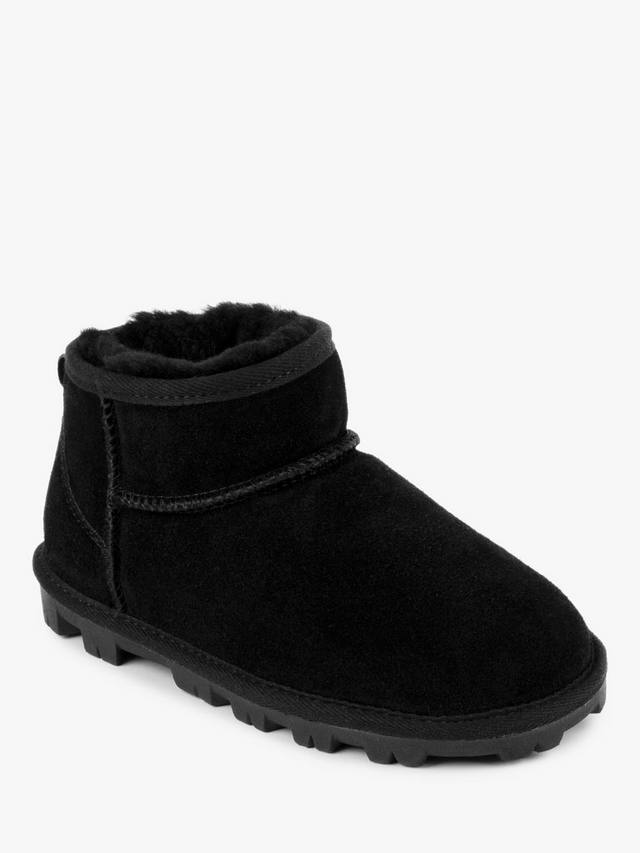 Грейсовые замшевые тапочки-ботфорты Just Sheepskin, Black — фото 4