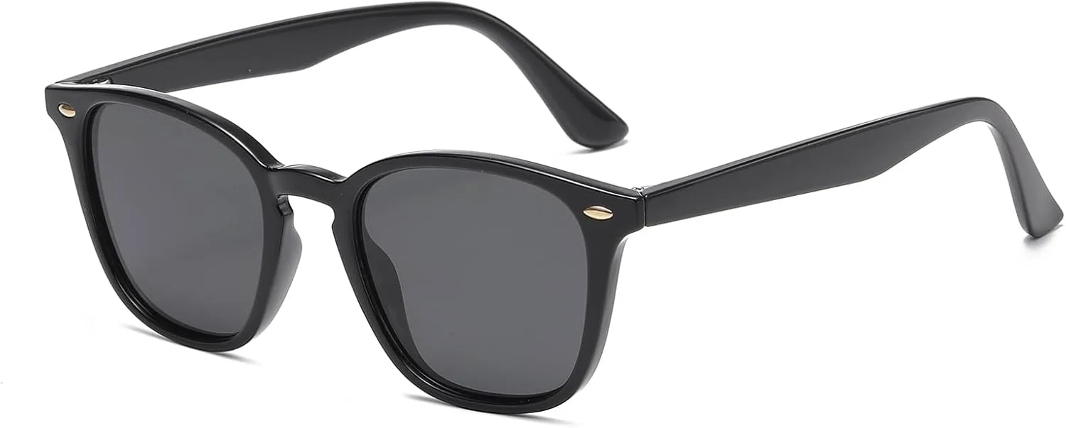 

Модные поляризованные солнцезащитные очки для женщин и мужчин. Классические ретро-очки квадратной формы с защитой от УФ-излучения 2020 VentiVenti, Black/Smoke