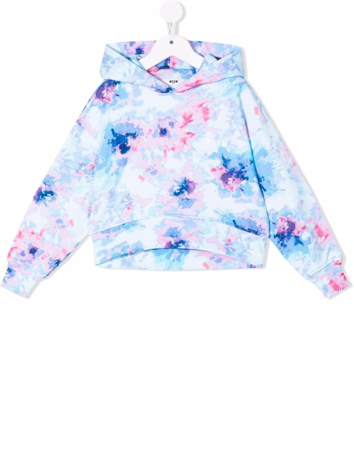 

MSGM Kids худи с принтом тай-дай, синий