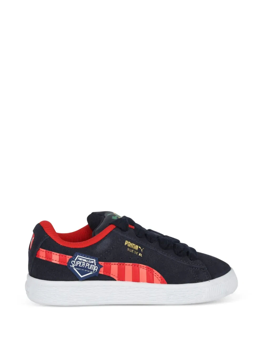 Кроссовки из высококачественной телячьей кожи Puma Kids, синий — фото 2