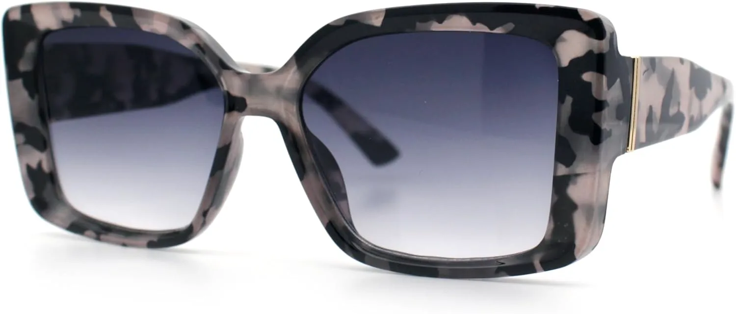 

SA106 Женские солнцезащитные очки увеличенного размера, квадратной формы, скошенными краями, прямоугольной формы, классические, в виде бабочки, Slate Marble - Smoke