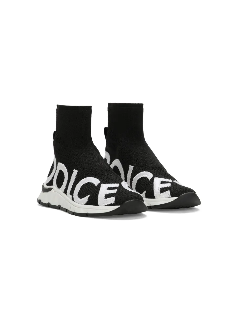 

Кроссовки-носки с логотипом Dolce & Gabbana Kids, черный