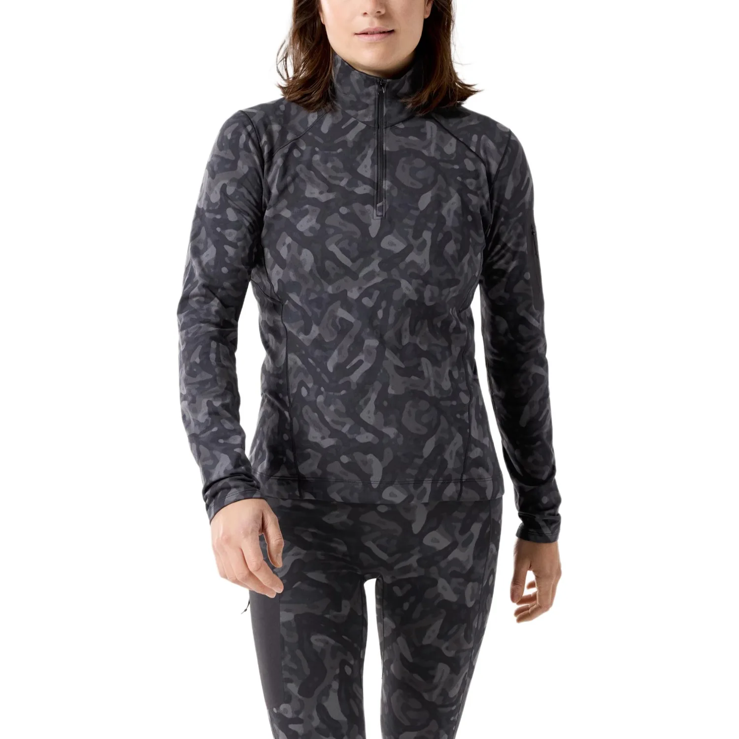 Arcteryx RHO FW24 Zip Neck Print Women's Jacket Women's Black — фото 4