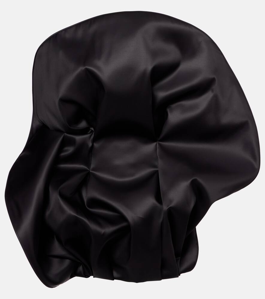 

Мини-платье из шерсти и шелкового органа с рюшами Magda Butrym, Black