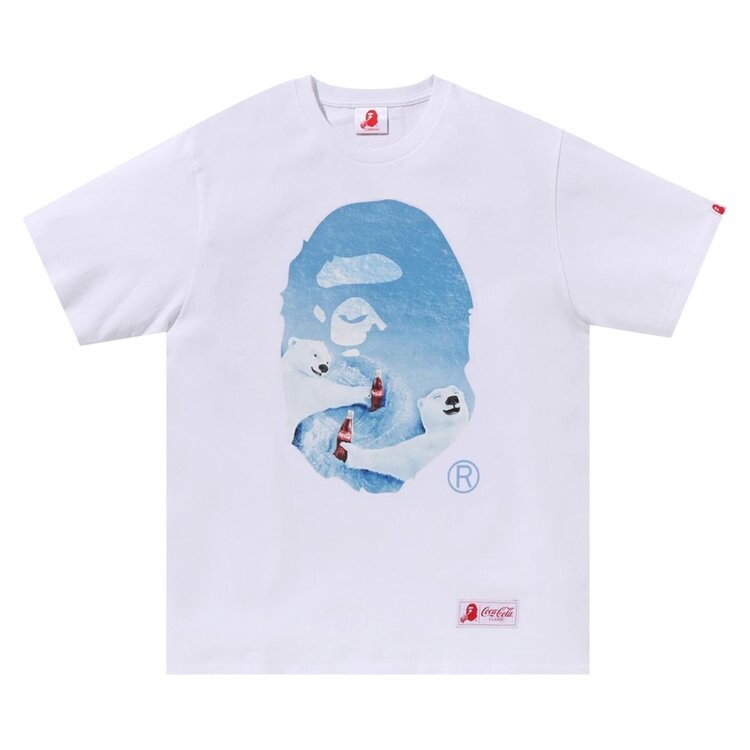 

Футболка BAPE x Coca-Cola Photo Ape Head 'White', белый
