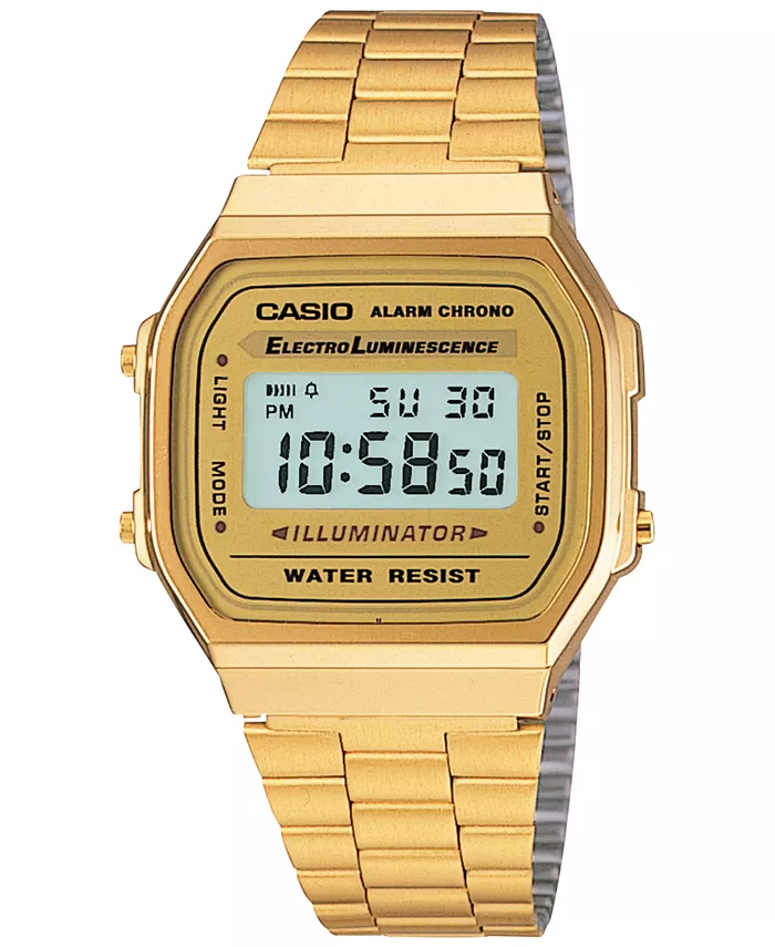 

Мужские цифровые наручные часы Vintage с позолоченным корпусом из нержавеющей стали 39x39мм A168WG-9MV Casio