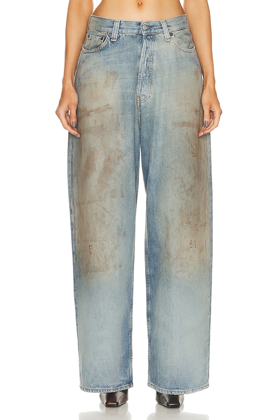 

Dirty Look Wide Leg Джинсы Acne Studios, Mid Blue