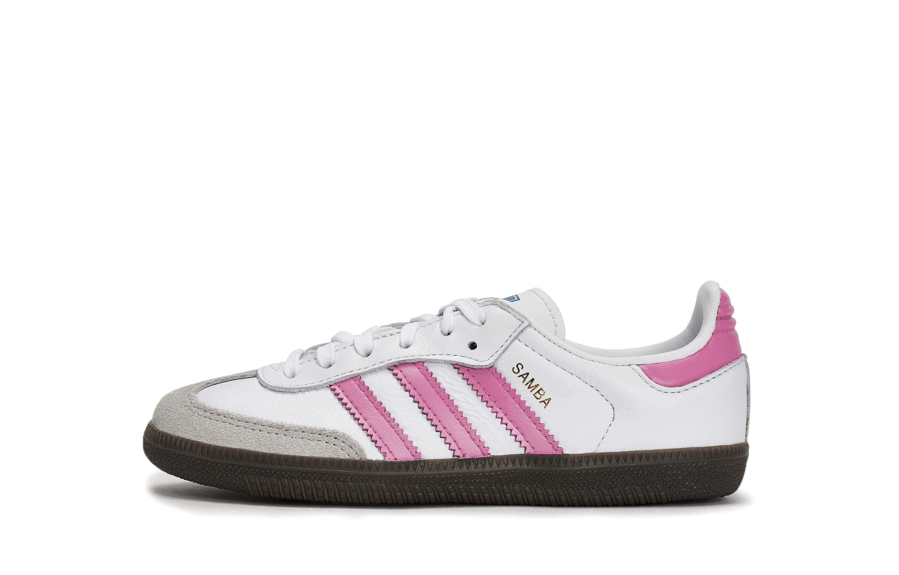 

Детские кроссовки для скейтбординга Samba Anti Slip с защитой от износа и низким верхом Adidas Originals, белый/розовый