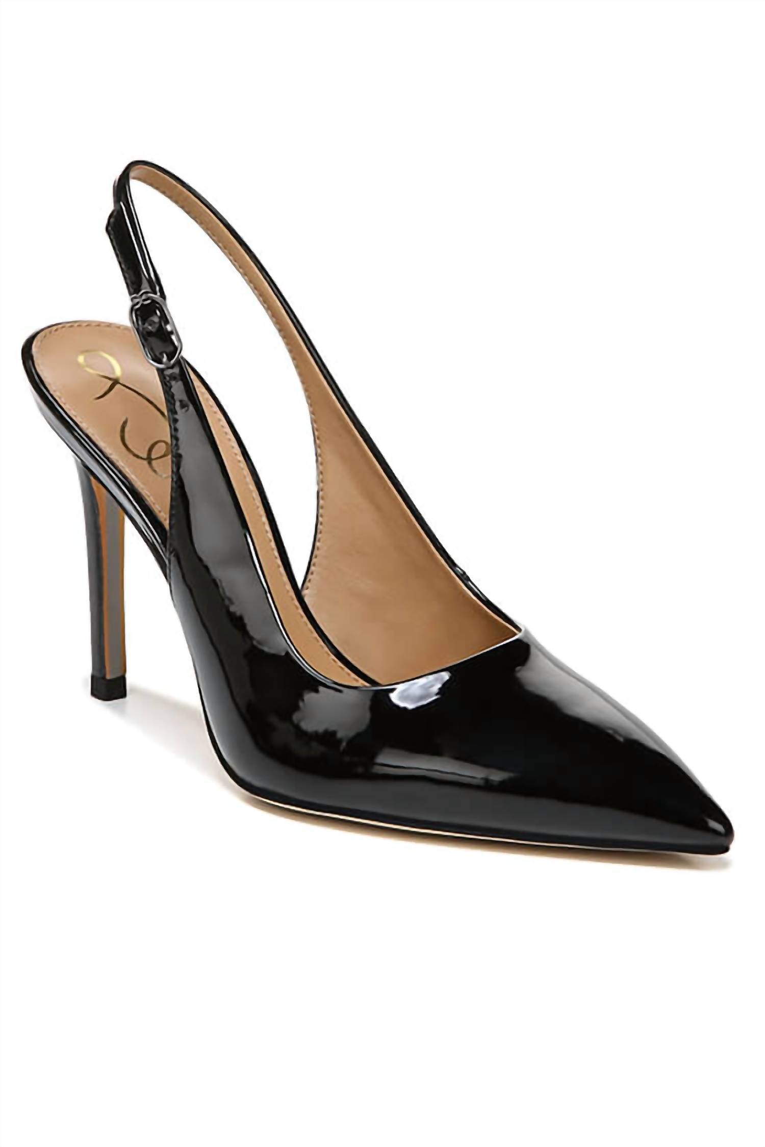 Женские туфли-лодочки Hazel Slingback из черной лакированной кожи Sam Edelman