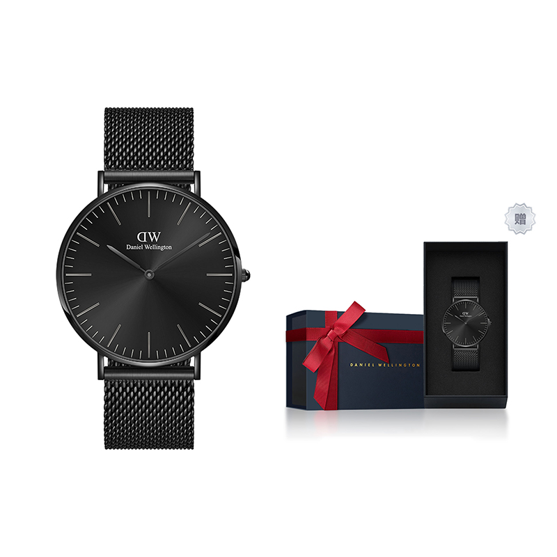 

DW/DanielWellington Часы Daniel Wellington Classic Mesh 40mm, Brand-New Limited Edition Blue Box-Phantom Radiant Black