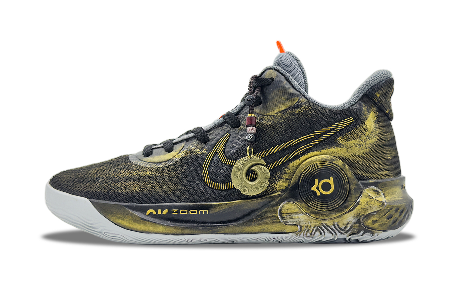 

Nike Кроссовки баскетбольные KD Trey 5 IX Funi Gilded Mid Top устойчивые к истиранию унисекс черные золотые, цвет Black