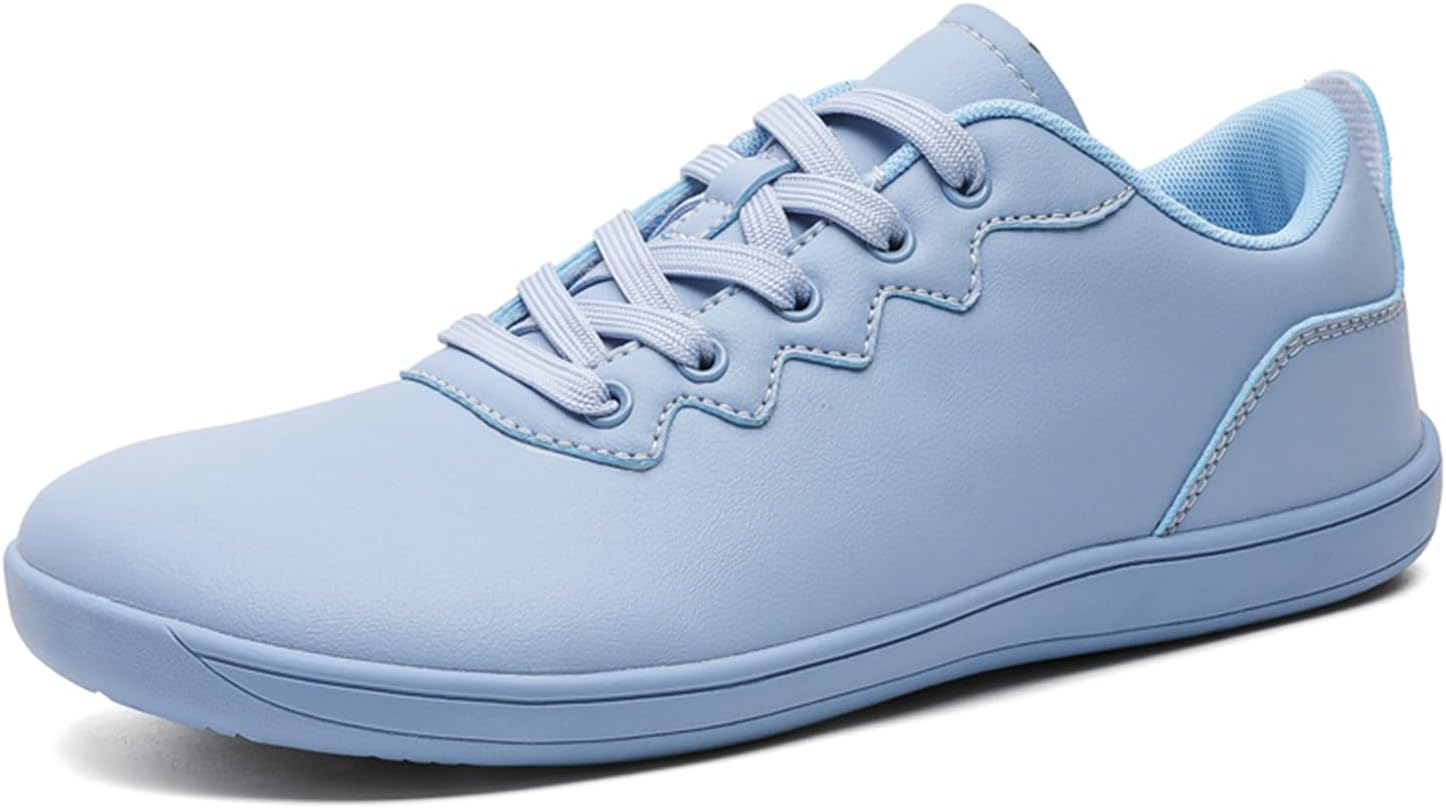 

Мужские широкие кроссовки для ходьбы, минималистичные кроссовки с нулевым перепадом высоты подошвы, повседневные кроссовки, легкие кроссовки на шнуровке, спортивная обувь для ходьбы, бега и походов, устойчивая обувь Dacnakby, светло-голубой