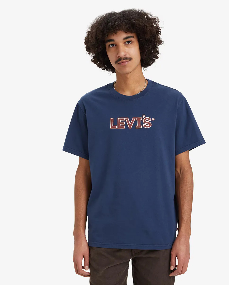 

Мужская футболка с коротким рукавом и круглым вырезом Levi's, темно-синий