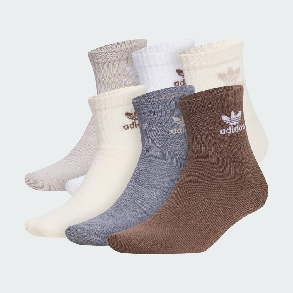

Носки Adidas Trefoil Quarter Socks 6 Pairs, цвет Beige/Wonder White/Magic Earth
