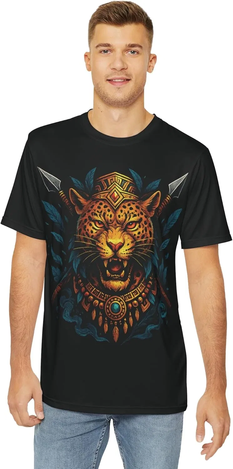 Футболка Jaguar Warrior, Tribal Animal, спортивная одежда, подарок для легенд джунглей, дерзкий кэжуал GENERIC, мультиколор — фото 2