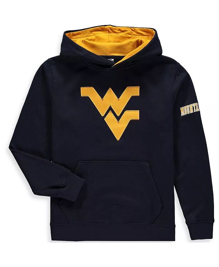 

Темно-синий пуловер с капюшоном и большим логотипом Big Boys West Virginia Mountaineers Stadium Athletic