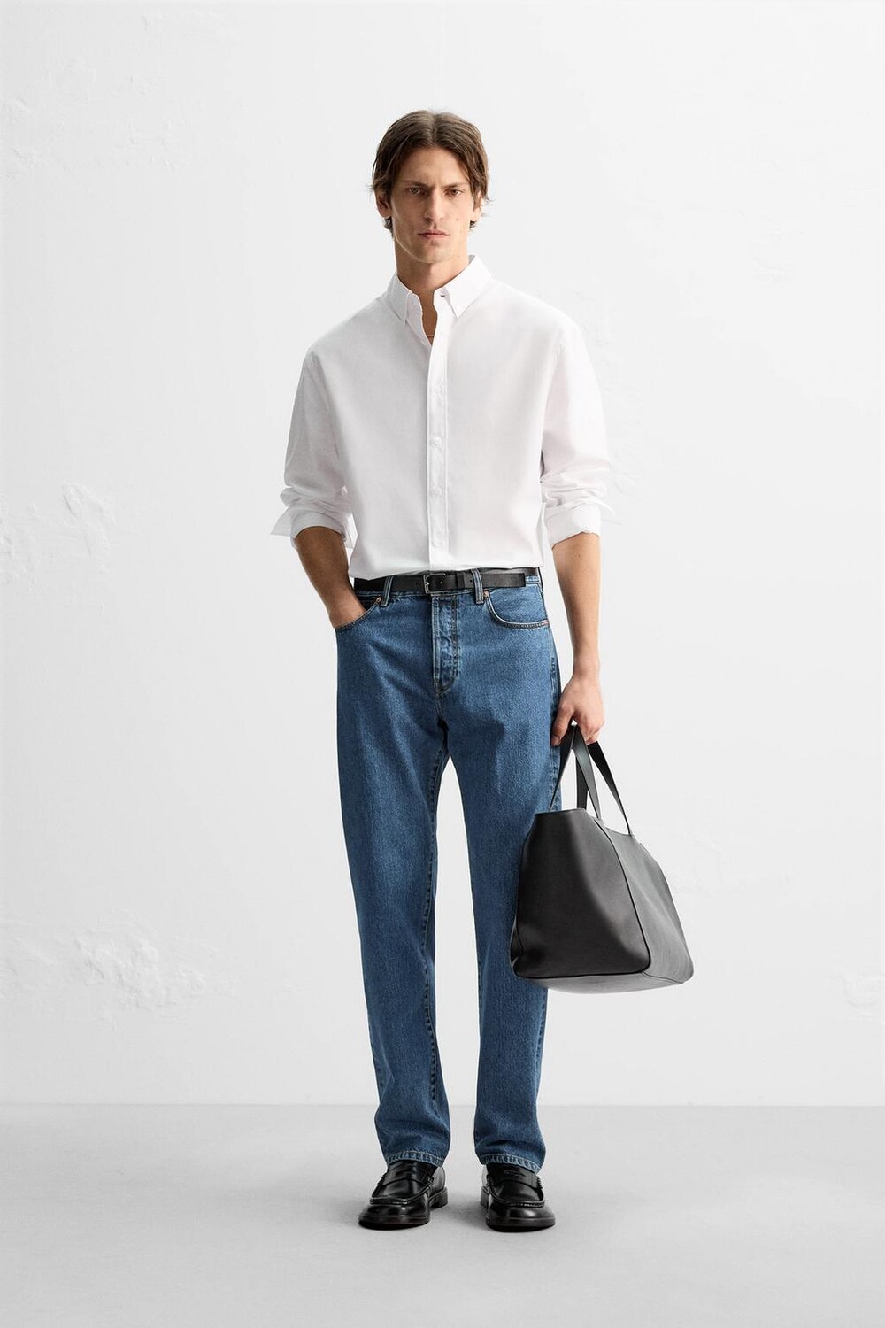

Рубашка из поплина ZARA, белый