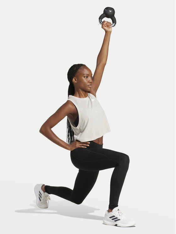 Техническая футболка стандартный крой Train Essentials Boxy Workout JC9557 Adidas, бежевый — фото 2