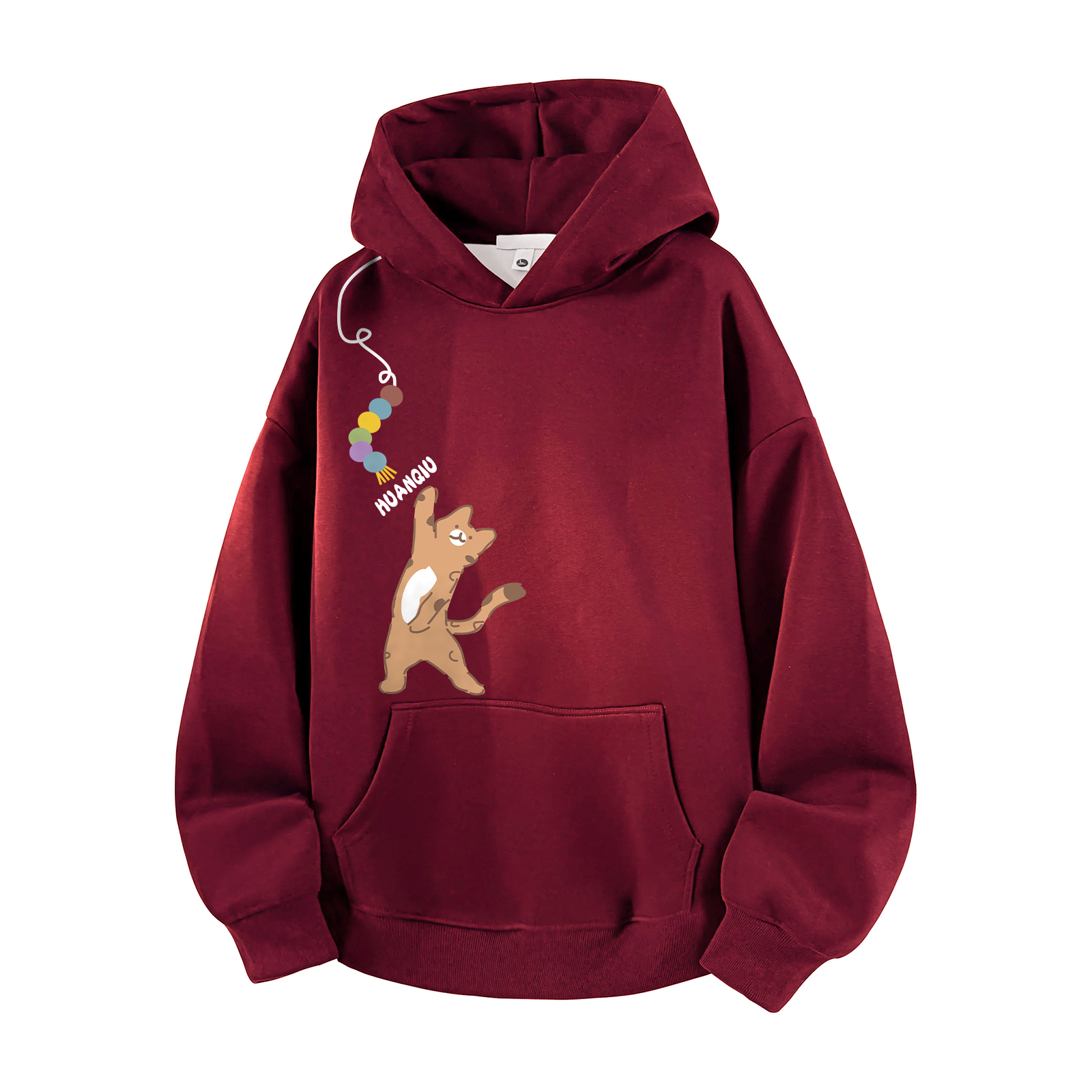 

Толстовка Unisex Hooded Moderate Heavyweight HUANQIU, burgundy