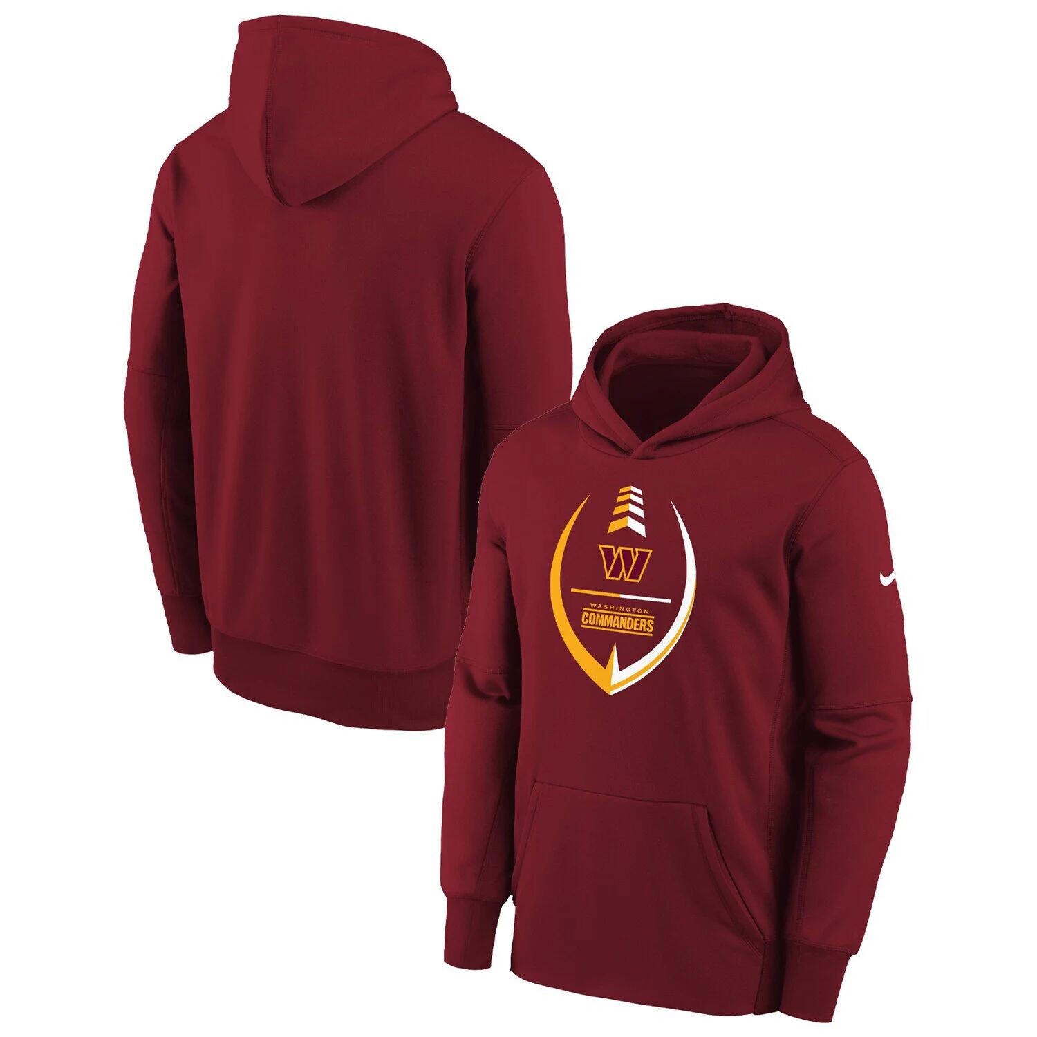 

Молодежный пуловер с капюшоном Nike Washington Commanders Icon Performance Nike