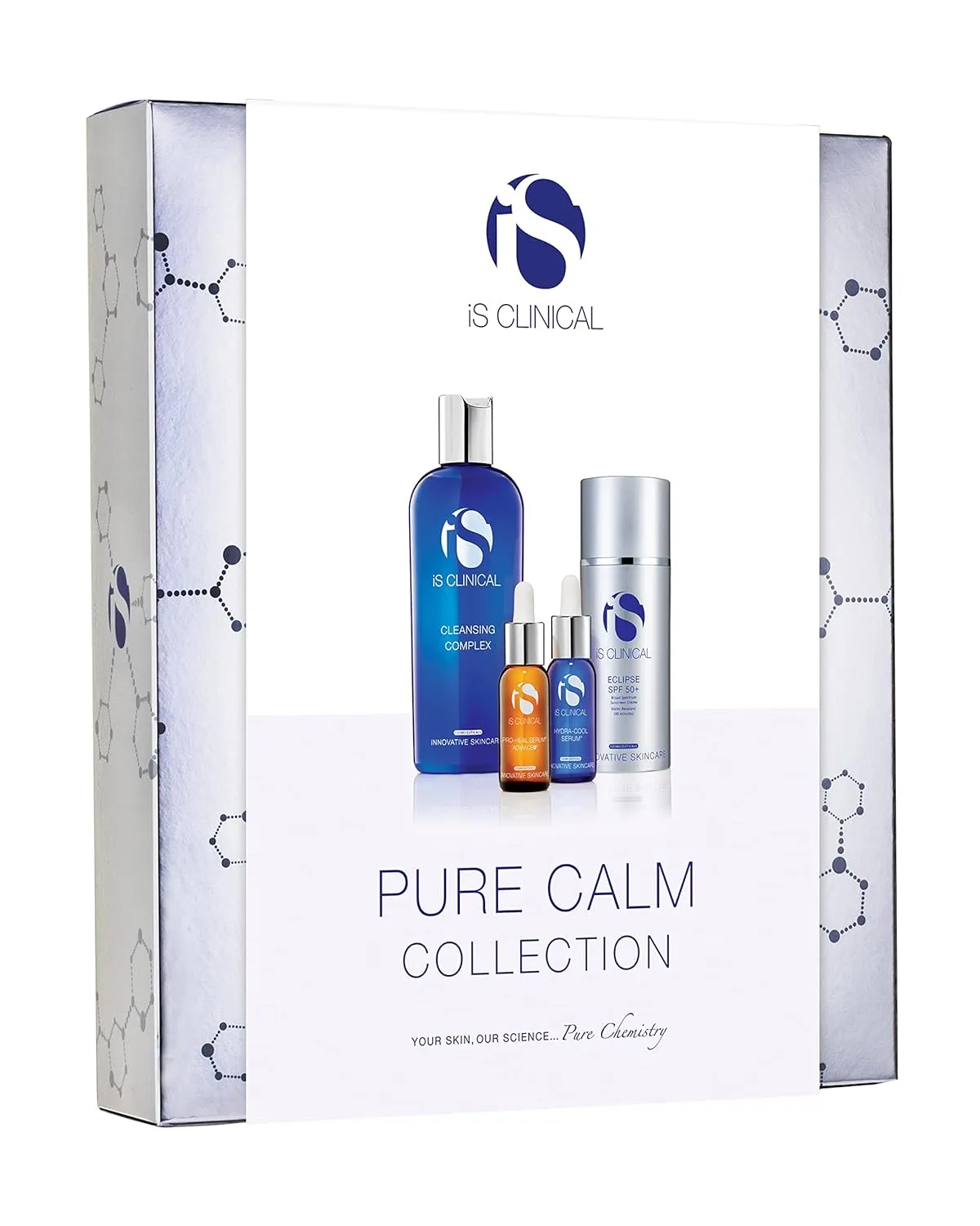 Коллекция iS CLINICAL Pure Calm, полный комплекс успокаивающего ухода за кожей, подарочный набор, идеально подходит для покрасневшей или раздраженной кожи.