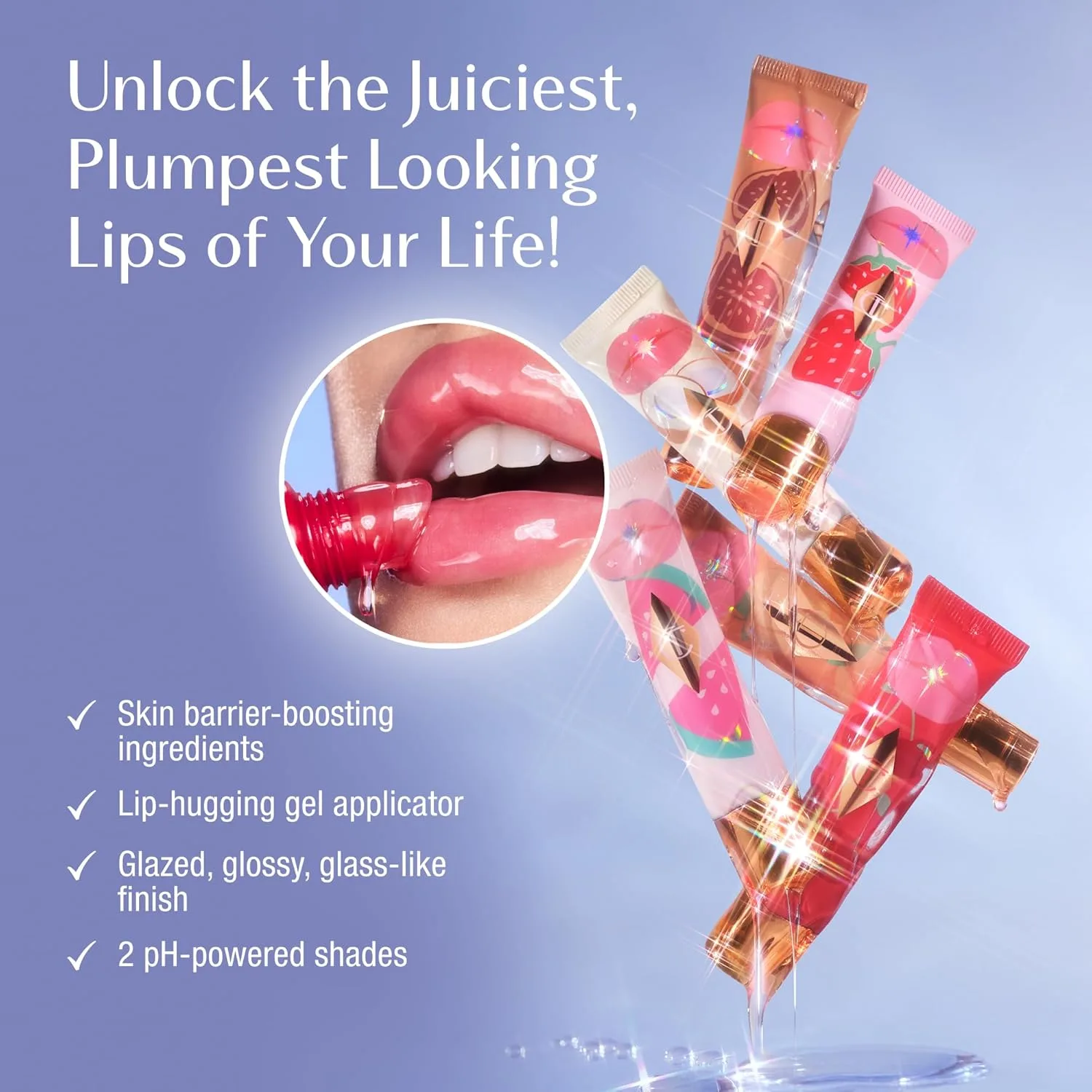 Charlotte Tilbury Healthy Glow Nectar Lip Oil - Полупрозрачный тонирующий блеск для губ с гиалуроновой кислотой и витамином Е - Придает губам сияние и длительное увлажнение., Juicylicious Pink Watermelon - candy pink — фото 3