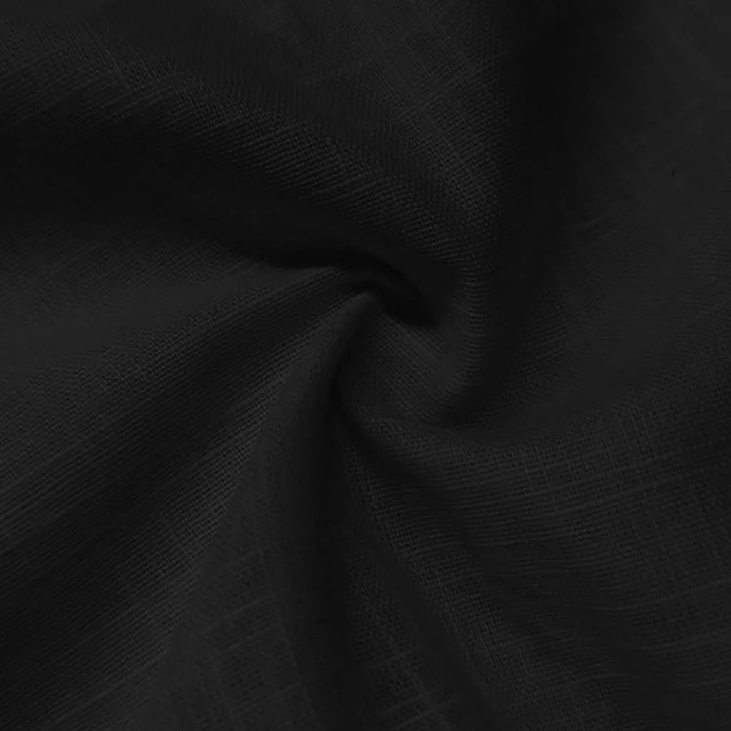 Женский топ без рукавов из хлопка и льна, Black — фото 2