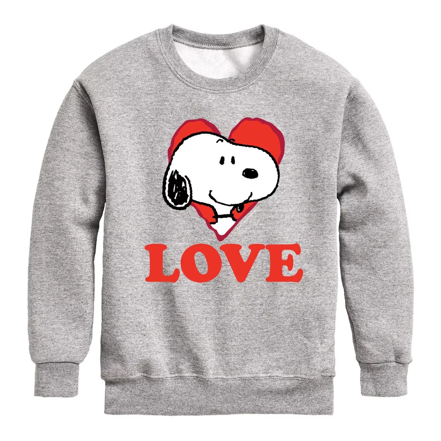 

Флисовый свитшот Peanuts Love Snoopy Heart для мальчиков 8–20 лет Licensed Character, серый