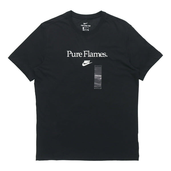

Футболка alphabet printing round neck short sleeve black Nike, черный