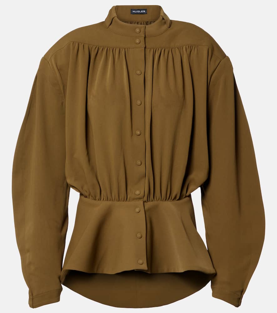 

Блуза Hiver Russe из крепового твила Mugler, Olive Green