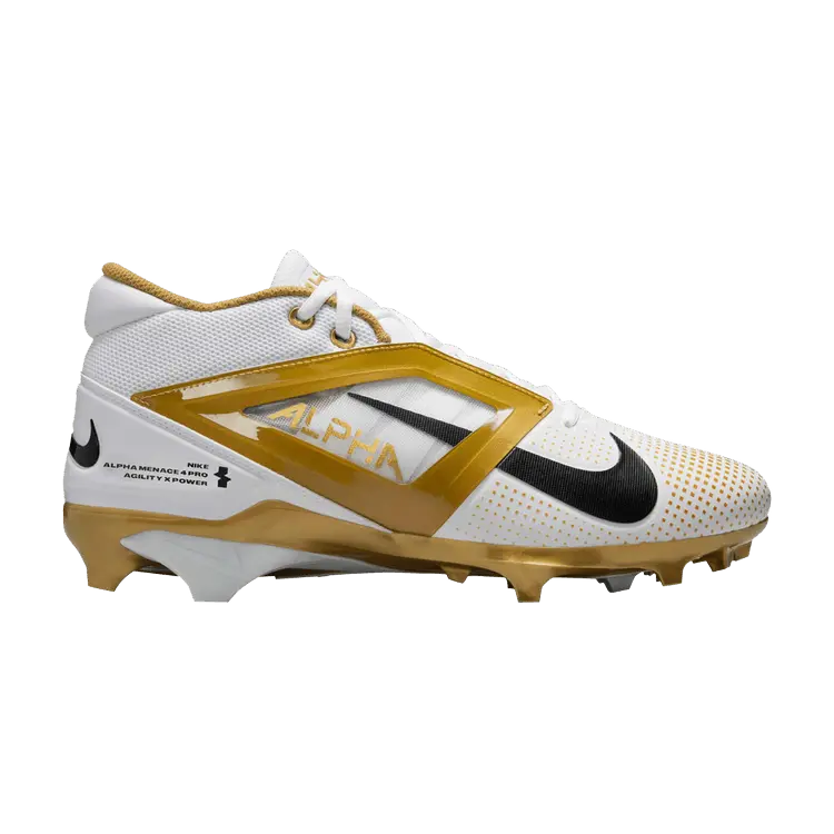 

Бутсы Nike Alpha Menace 4 Pro 'White Metallic Gold Black', белый