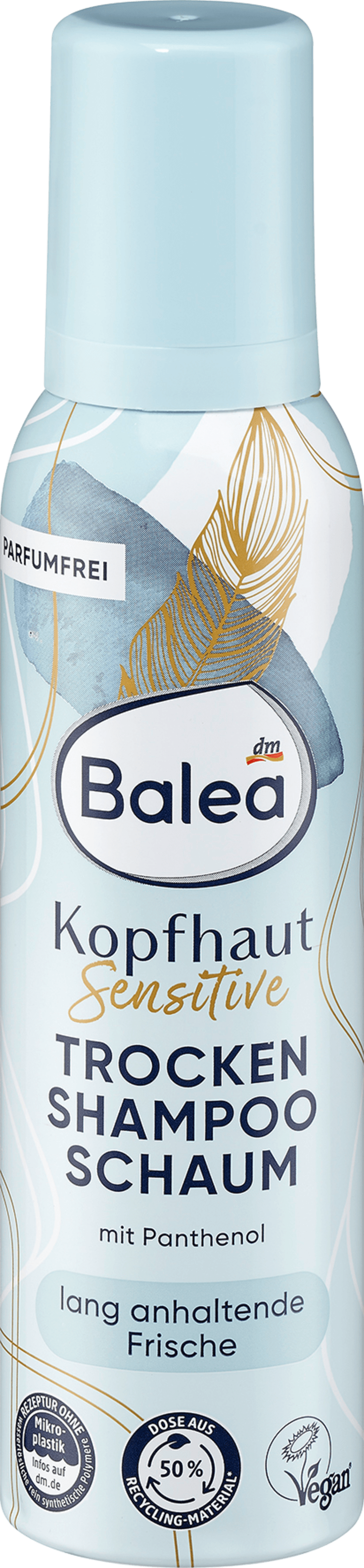 

Сухой шампунь Balea Trockenshampoo Schaum Kopfhaut Sensitive, 150 ml