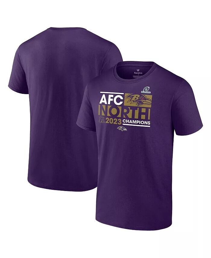 

Мужская фиолетовая футболка Baltimore Ravens 2023 AFC North Division Champions Conquer Fanatics