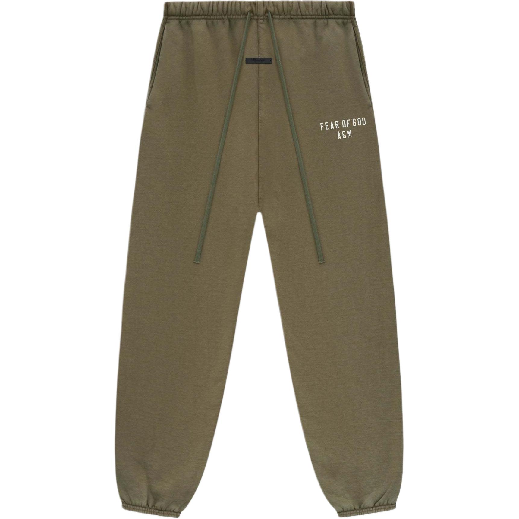 Толстые флисовые спортивные штаны Fear Of God Essentials, Зеленый Эвергрин/Милитари — фото 2