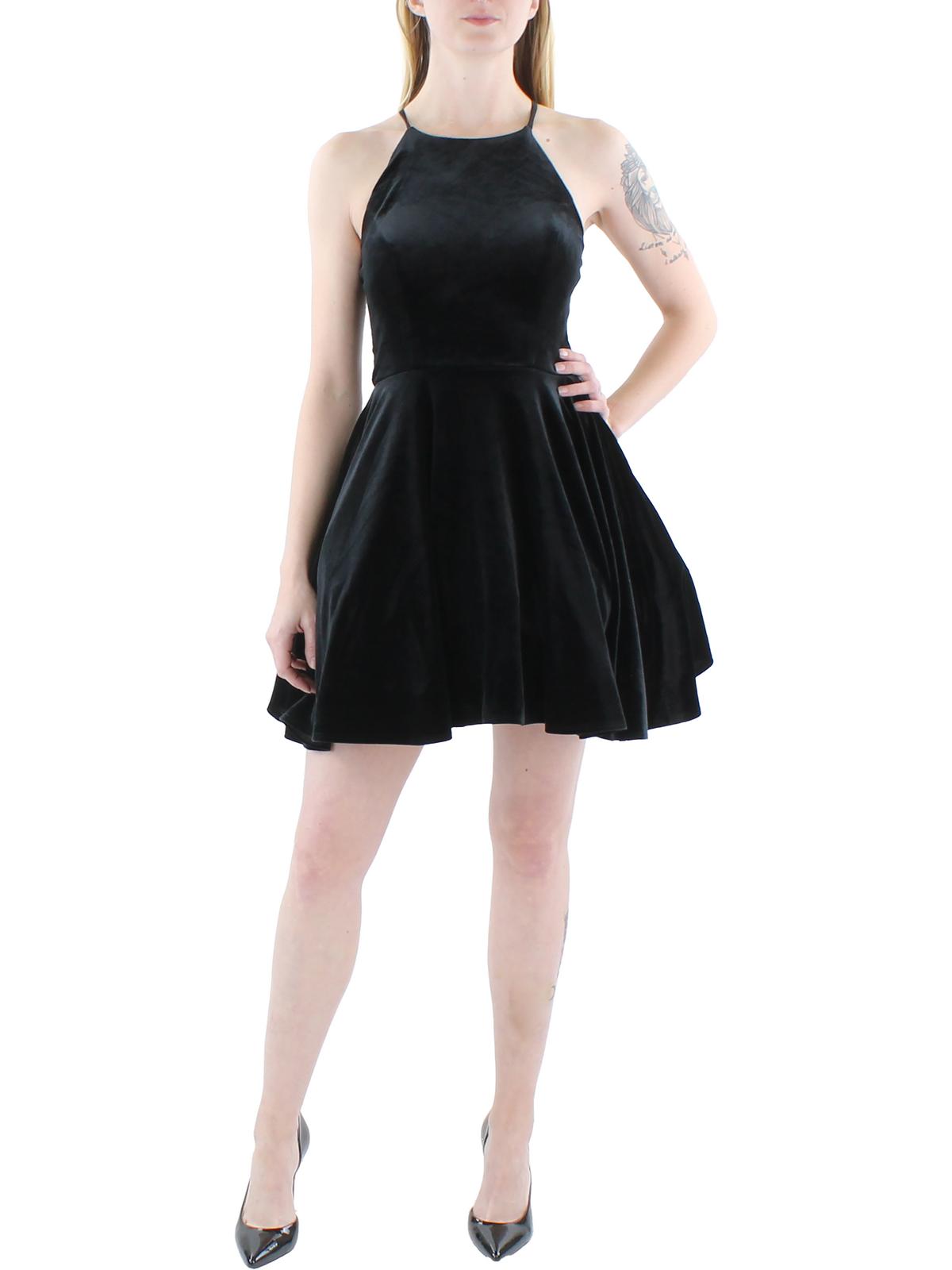 

Платье-миниатюра Juniors Womens Velvet Fit & Flare B. Darlin, черный