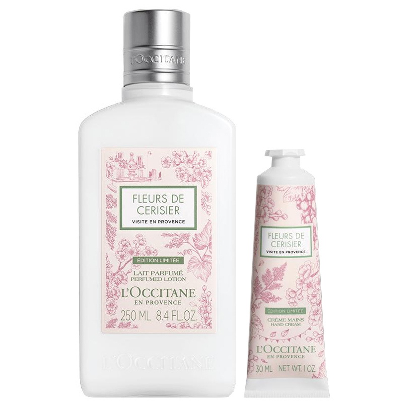 

виноград Сакура Лосьон для тела и Крем для руки Набор для ухода 250мл+30мл LOCCITANE, Two-Piece Set: зеленый Sakura Hand Cream 30ml+зеленый Sakura Scented Body Lotion 250ml