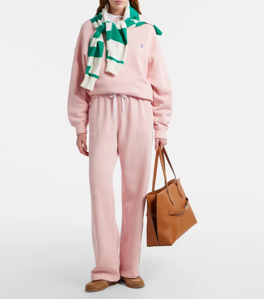 Спортивные штаны из хлопкового флиса Polo Ralph Lauren, розовый — фото 2