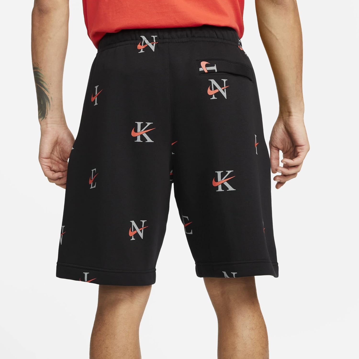Мужские шорты Nike Sportswear Club, Black/Rush Orange — фото 3
