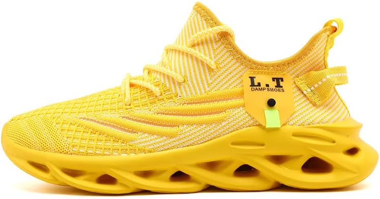 

Мужские кроссовки для бега, ходьбы и тенниса, повседневные слипоны, модные для походов, работы, тренажерного зала, спортивные, с нескользящей подошвой, дышащие, удобные и легкие Xkowuo, желтый