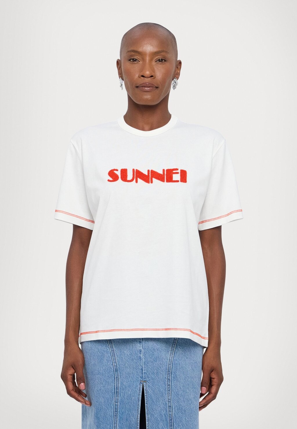 

Футболка с принтом Sunnei, белый