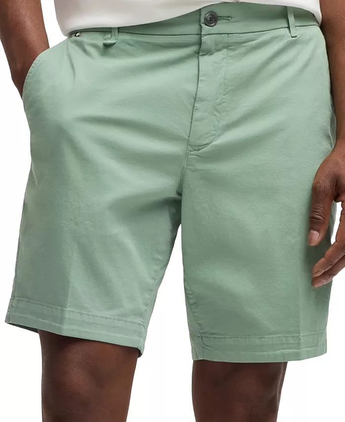 

Мужские хлопковые шорты Slim-Fit из твила Hugo Boss, зеленый