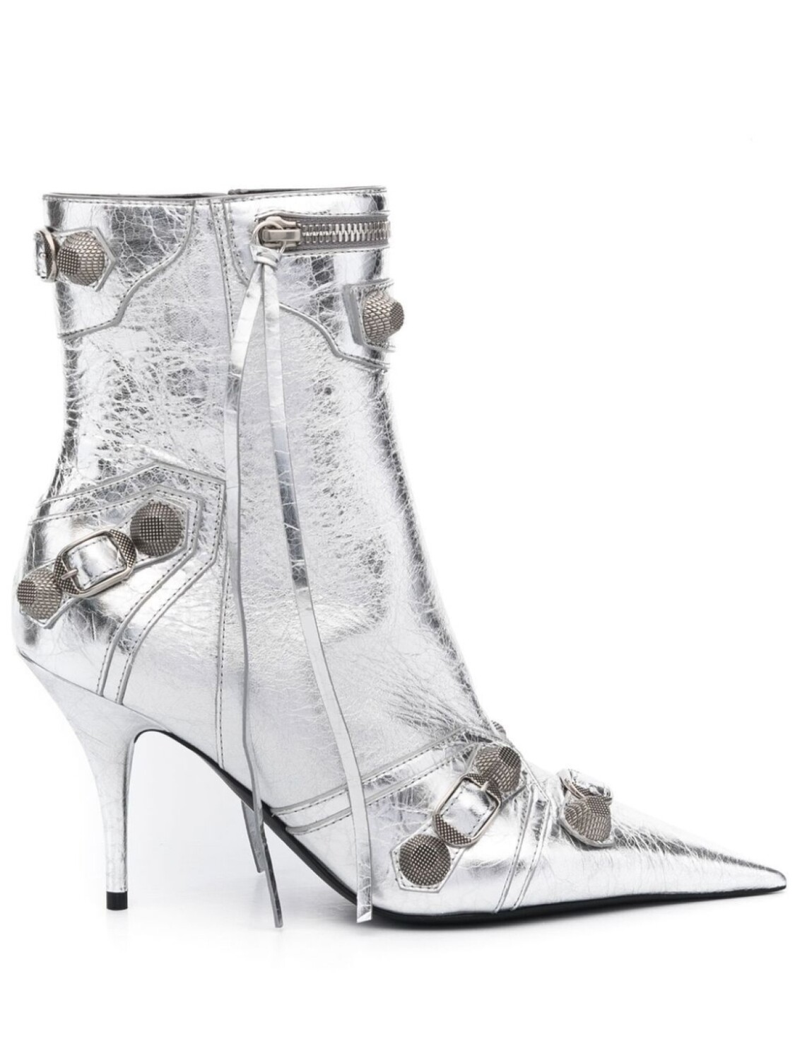 

Balenciaga ботильоны Cagole 90 с эффектом металлик, серебристый