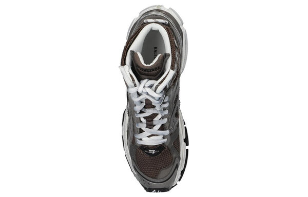 Кроссовки runner high top sneakers 'grey nylon suede-like fabric' Balenciaga, серый — фото 4