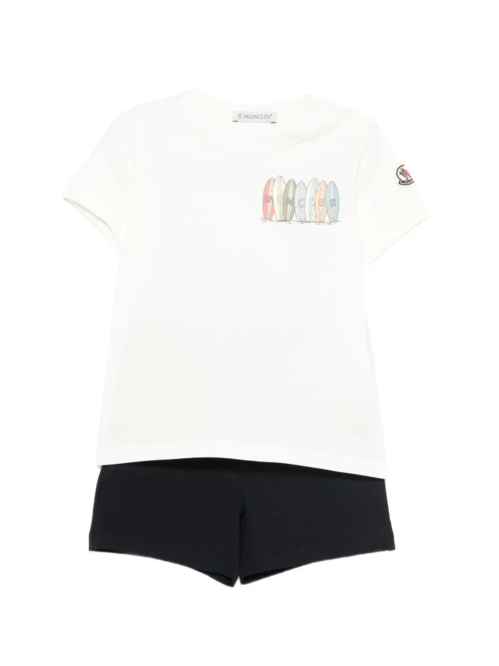 Комплект шорт с графическим принтом Moncler Enfant, белый
