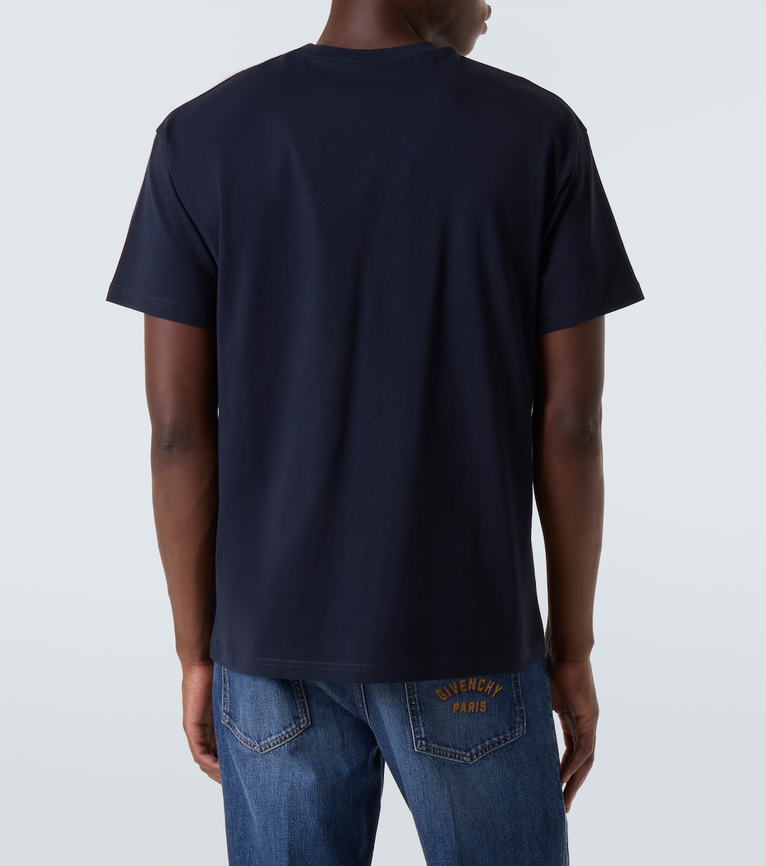 Парижская хлопковая футболка из джерси Givenchy, Navy/White — фото 4
