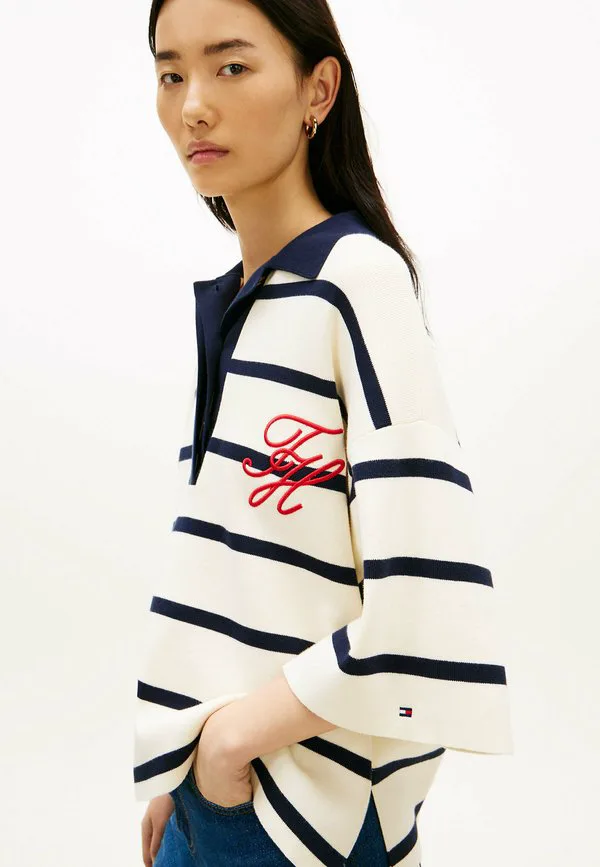 Рубашка-Поло премиум-класса Tommy Hilfiger, Big Stp Calico Dark N Navy — фото 4