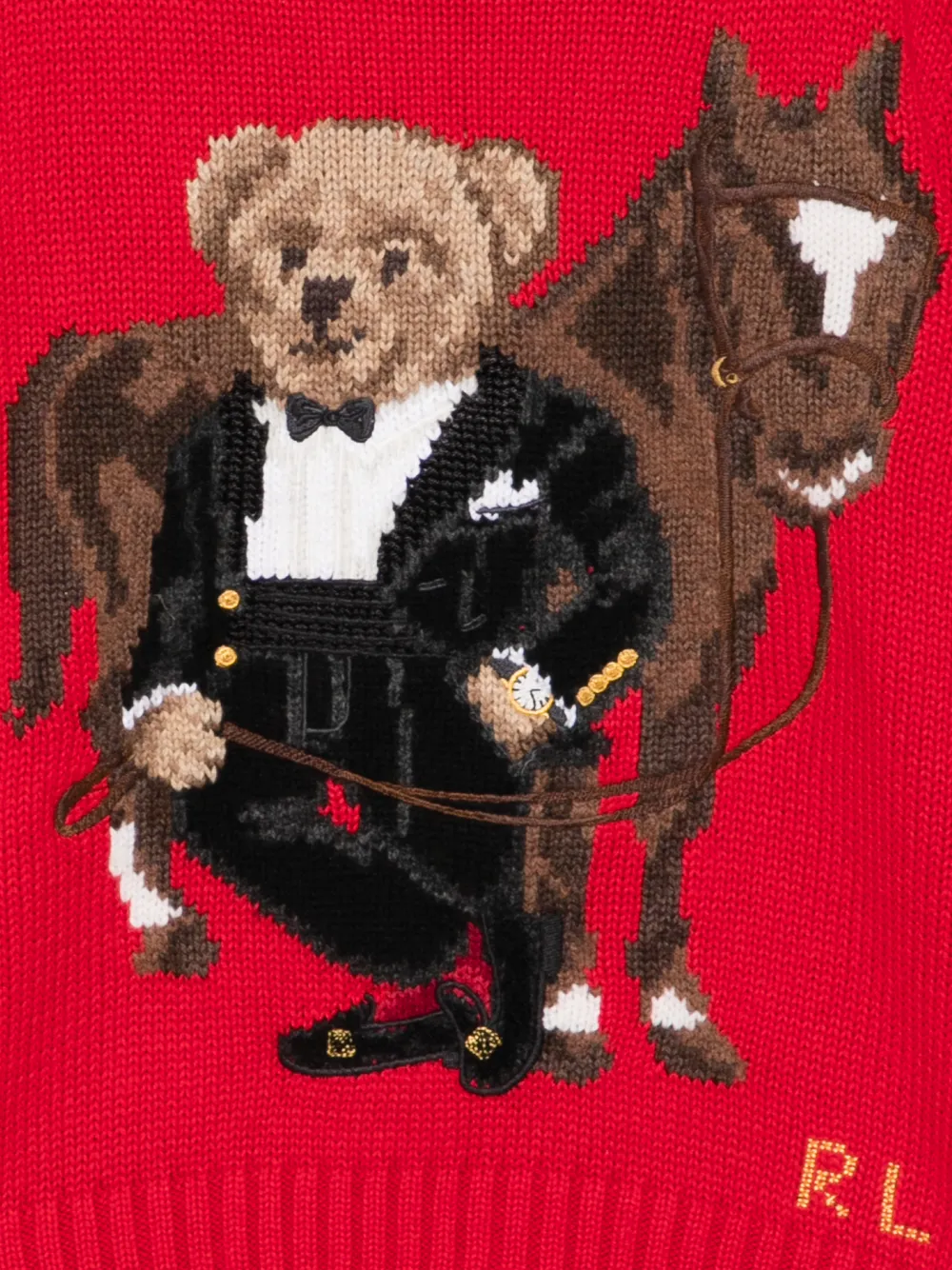 Свитер с принтом Polo Ralph Lauren Kids, красный — фото 3