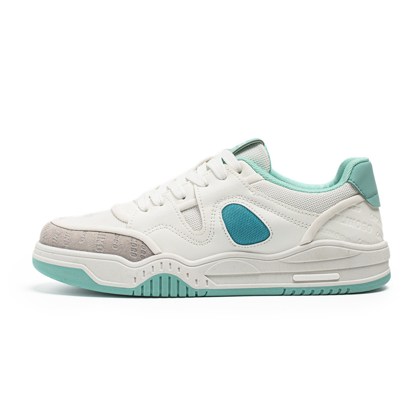 

Wooden Rabbit Амортизирующие, износостойкие, дышащие, увеличивающие рост низкие скейтерские кроссовки мужские бело-голубые, цвет White Blue