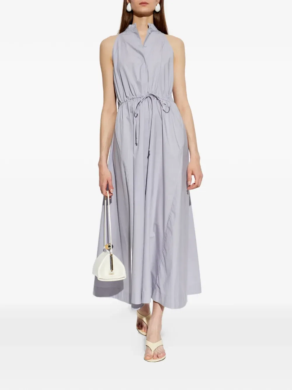 Платье с бретелью-петлей на шее и кулиской на талии EMPORIO ARMANI, фиолетовый — фото 2